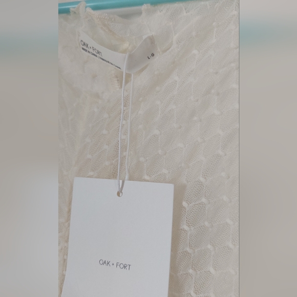 A5 Oak + Fort cream mesh Long Sleeve Top size large - Picture 6 of 8